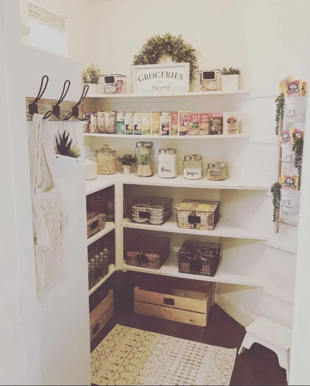 Creative walk-in pantry ideas incorporating vintage finds and charm