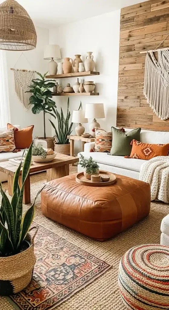 Comfortable seating options enhancing bohemian living spaces