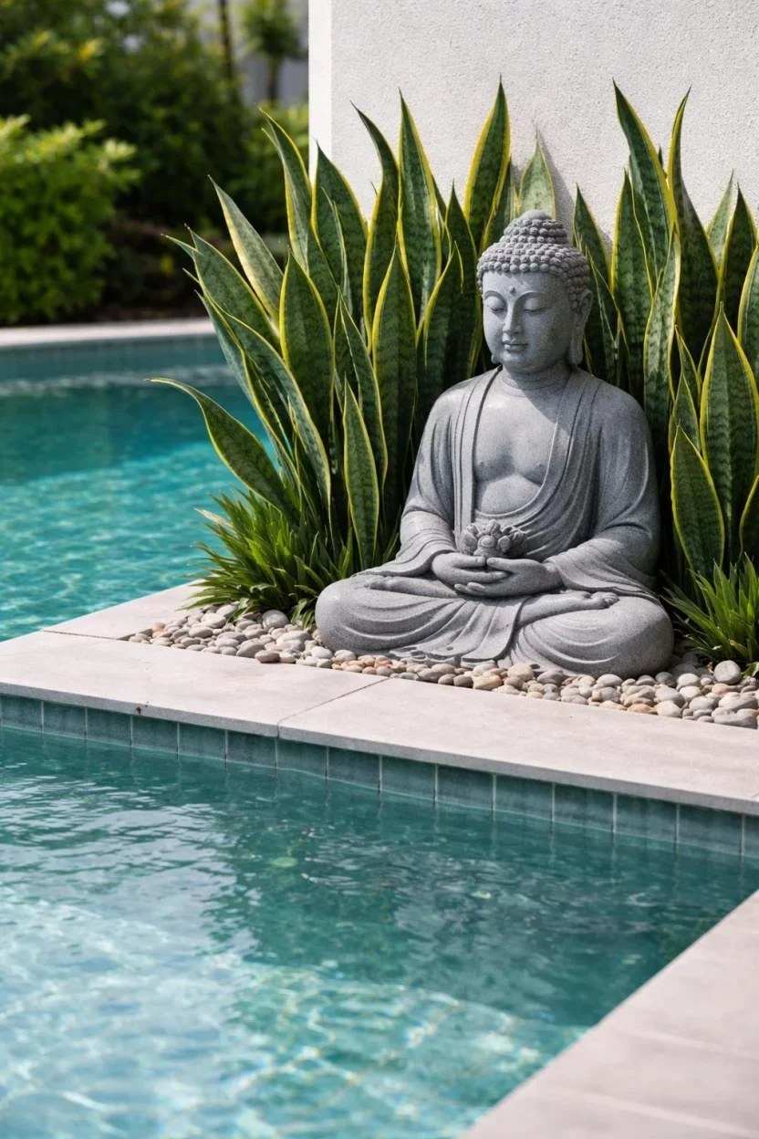 Rustic wood and wire fence creating a charming pool area.