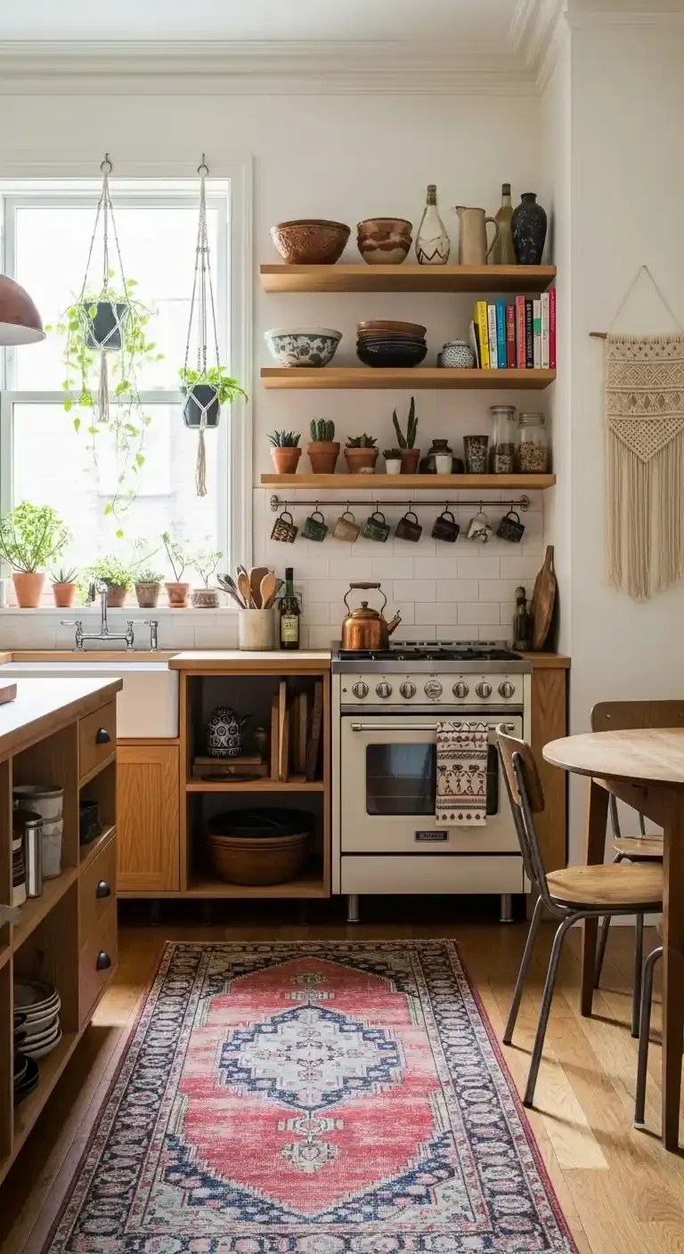 Natural lighting brightening an inviting kitchen space.