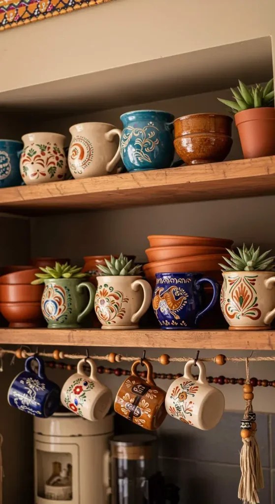 Bohemian kitchen design thriving with vibrant colors.