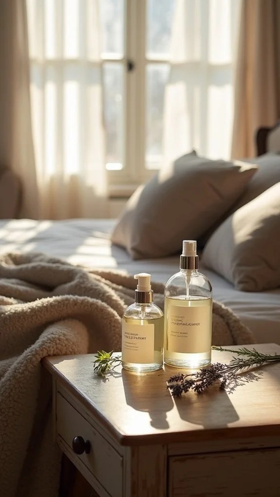 Essential oil blends for customized bedroom scents.