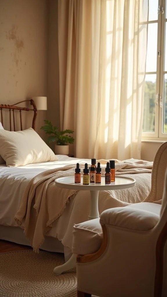Scented pillows creating a cozy bedroom ambiance.