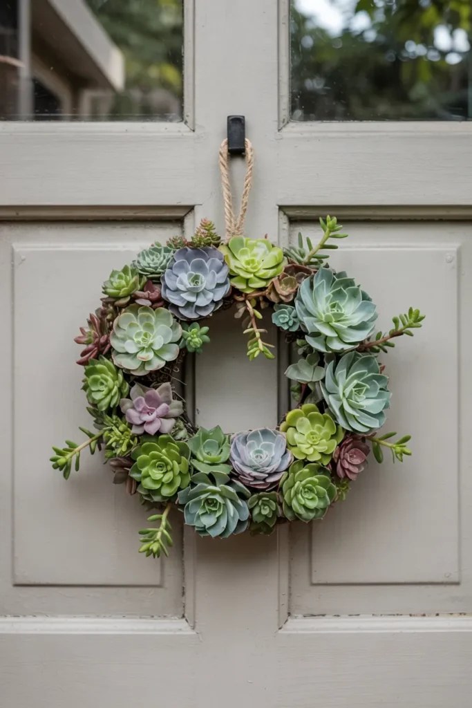 Chic door hanger adorned with lavender sprigs and ribbons