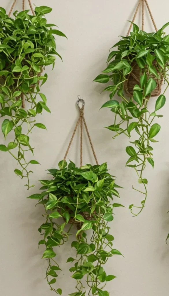 String lights illuminating walls with a cozy glow