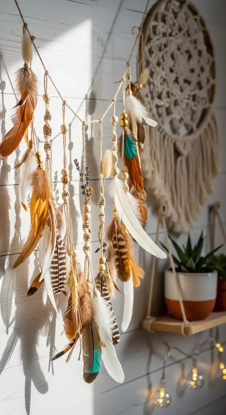Colorful woven tapestry enhancing bohemian vibes