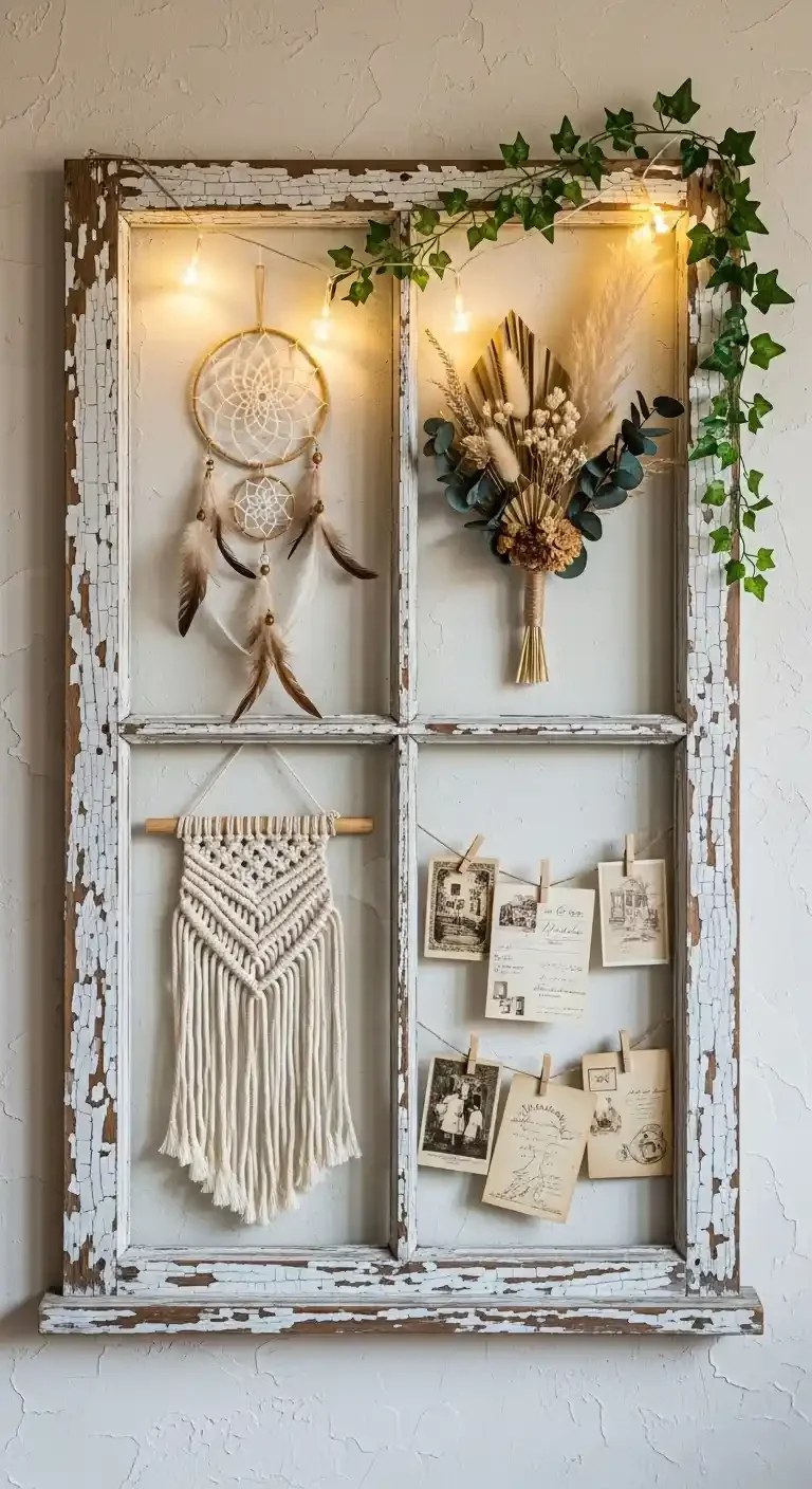 DIY painted branch mobile with air plants