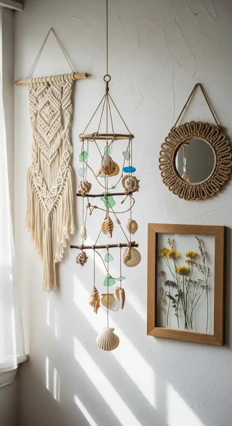 Hanging fabric panels creating a soft look