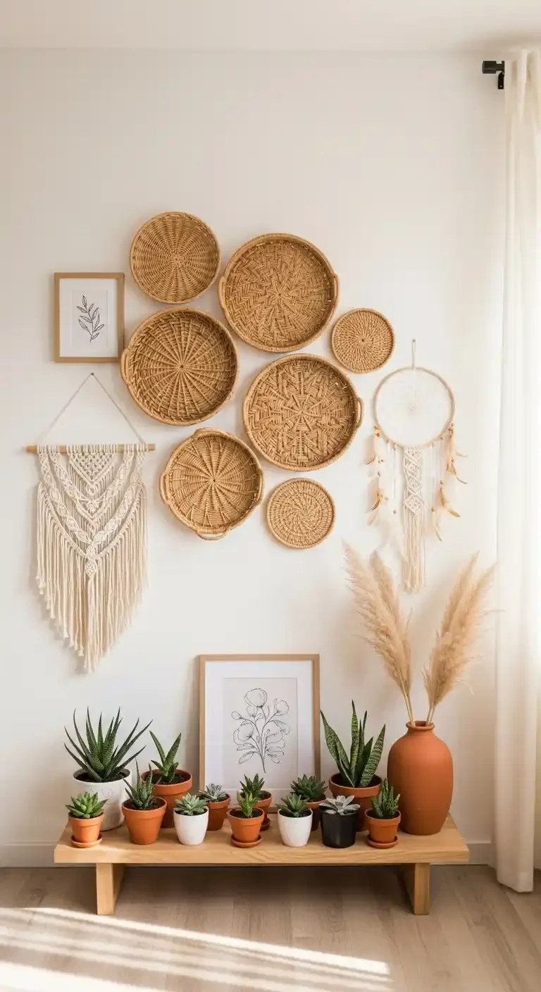 Vintage wall mirrors reflecting light and space