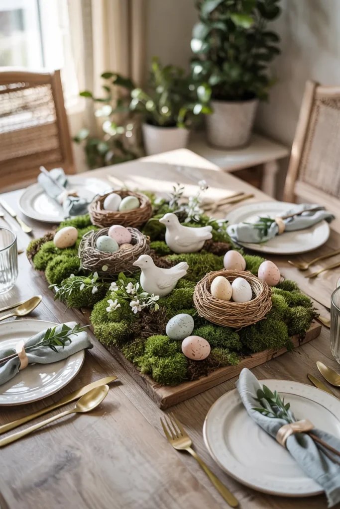 Playful bunny motifs presented in Easter tablescape ideas theme.