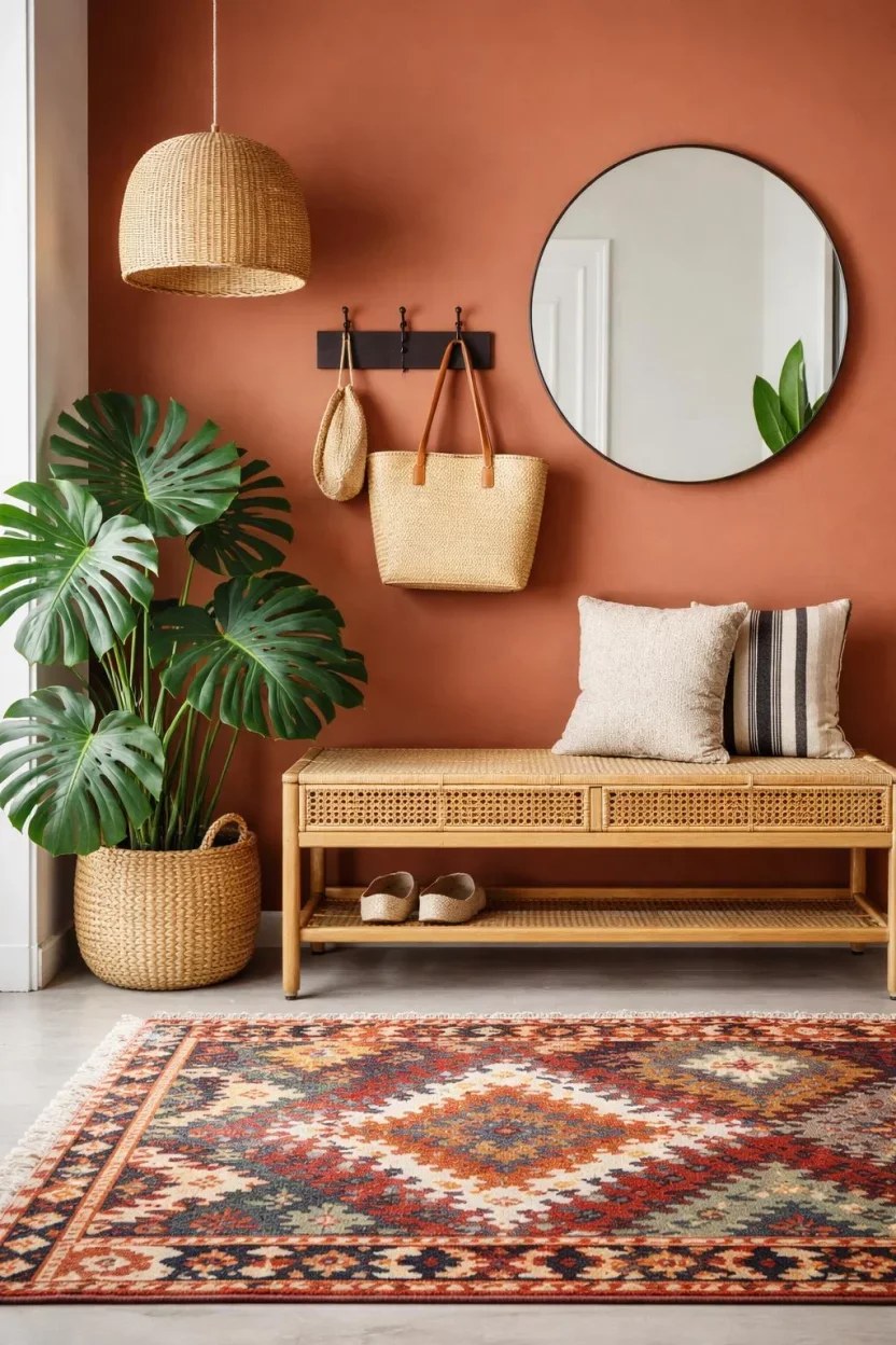 Warm wood elements harmonizing with modern decor styles.