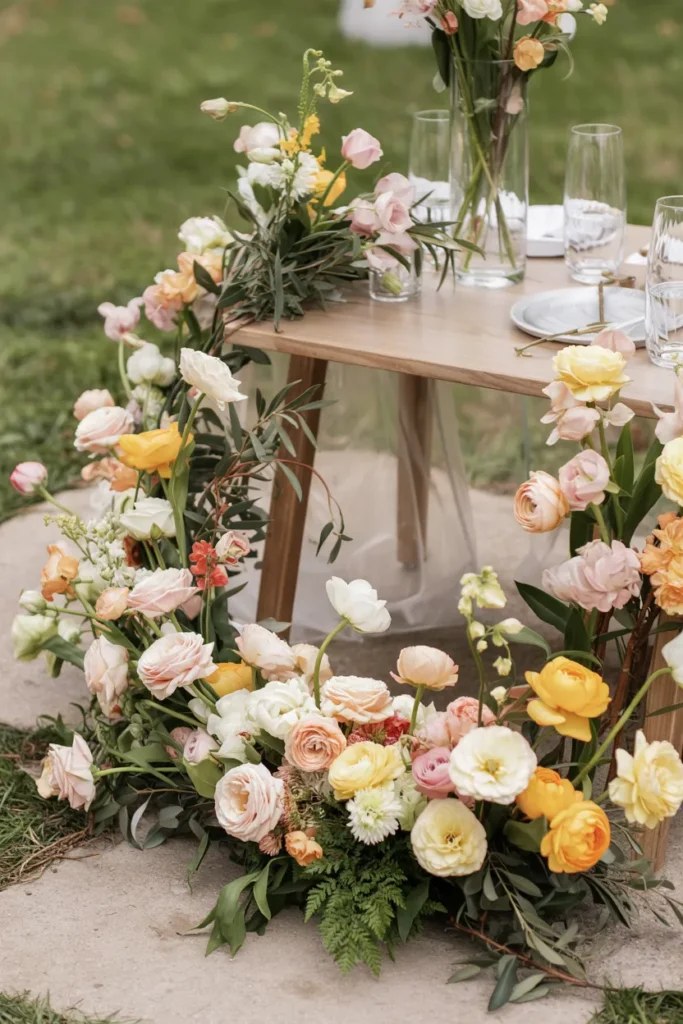 Fun pom pom floral arrangement with fluffy hydrangeas.