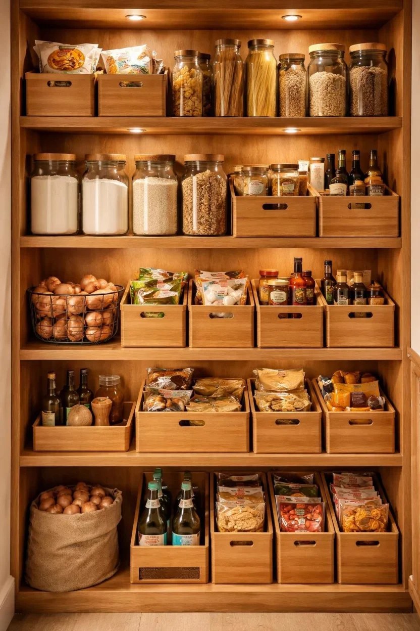 Built-in pantry styles blending seamlessly with cabinetry