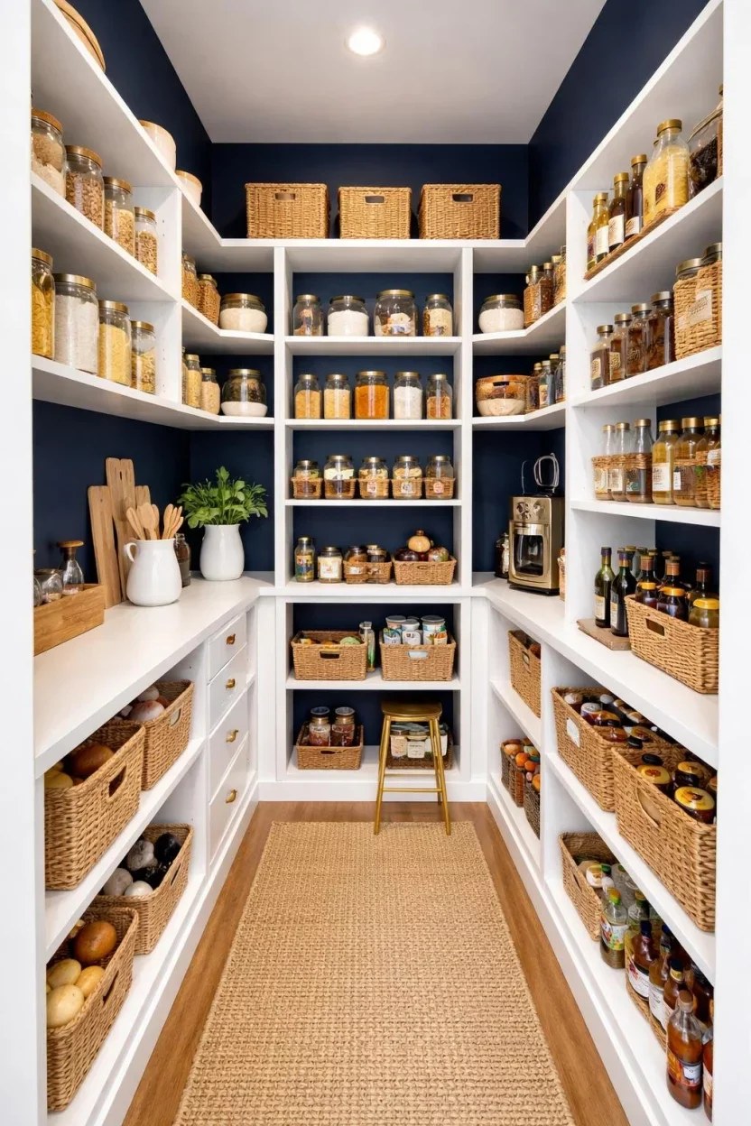 Compact corner pantry maximizing limited kitchen space