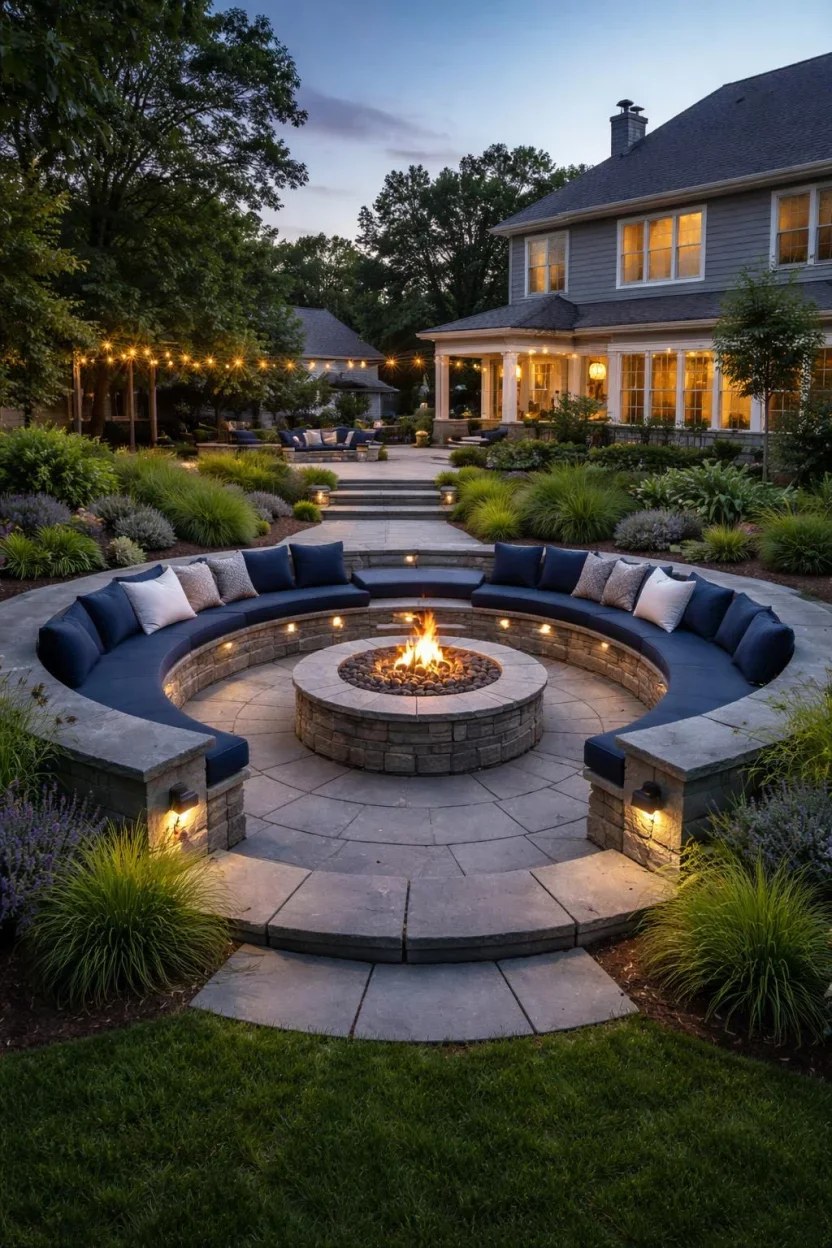 Multi-use fire pit with a cooking grate for culinary nights outdoors.