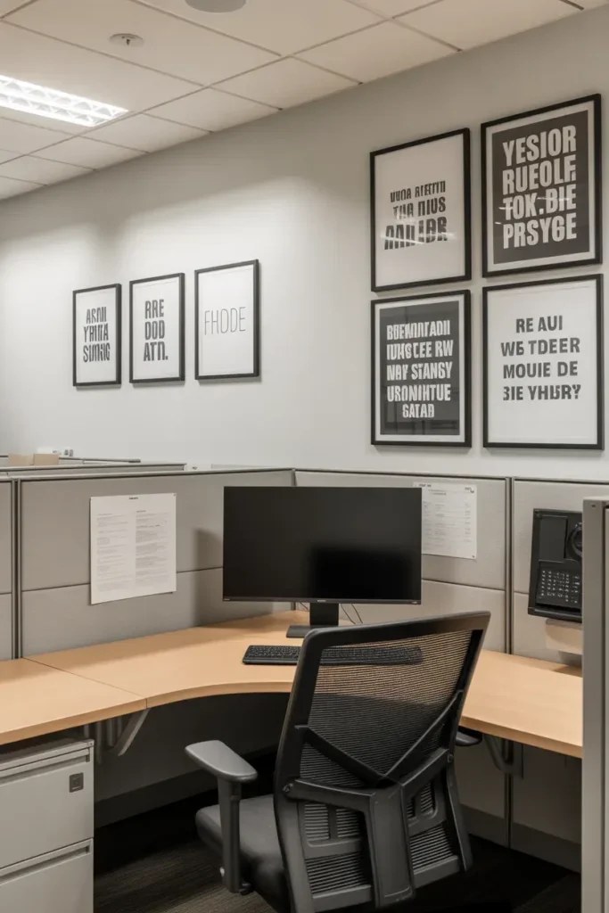 Plush fabrics softening the office atmosphere.