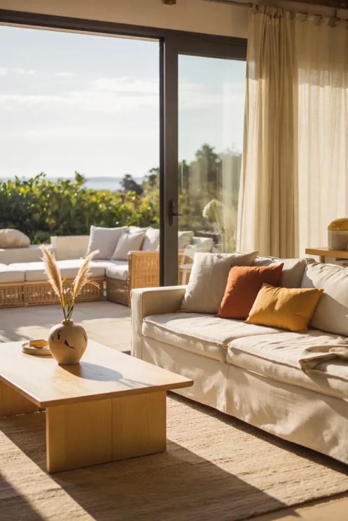 Spacious layout enhancing summer living room ideas for gatherings