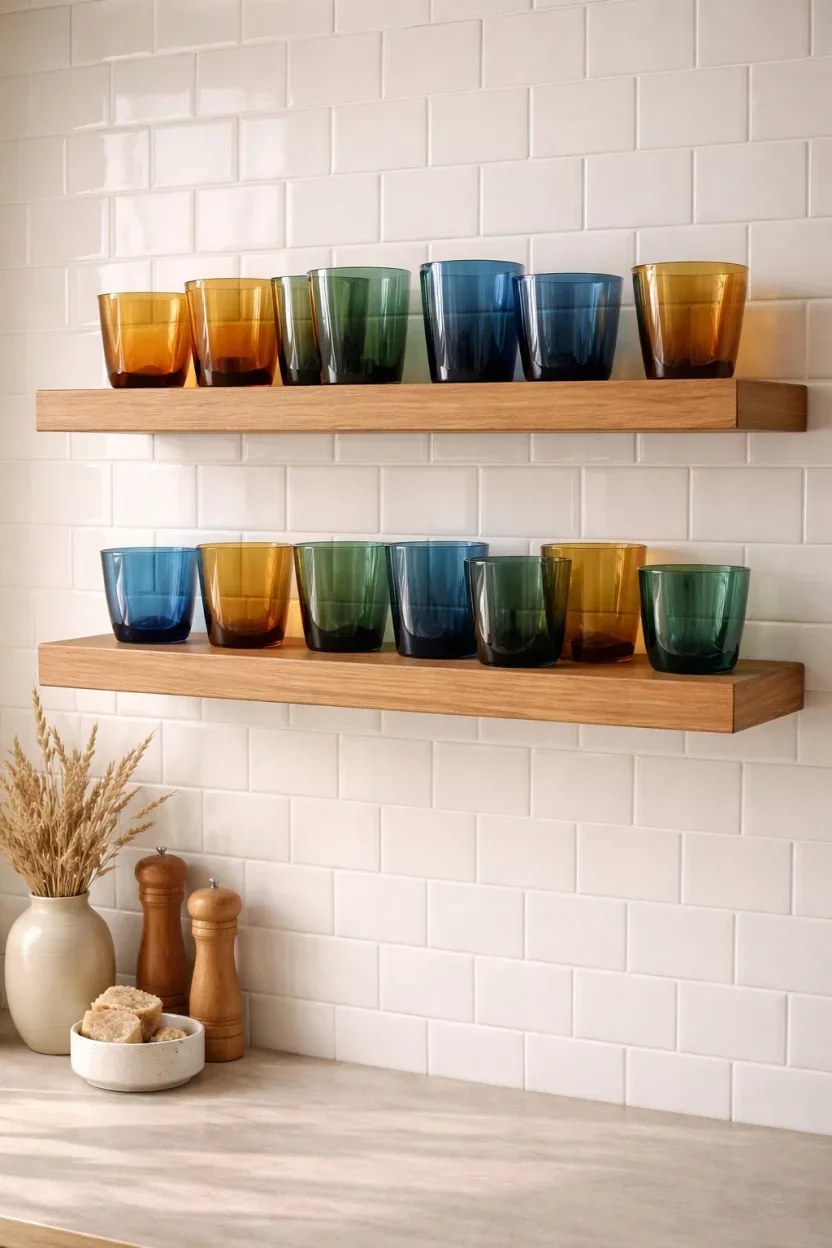Aromatic jars filled with summer potpourri in a kitchen.
