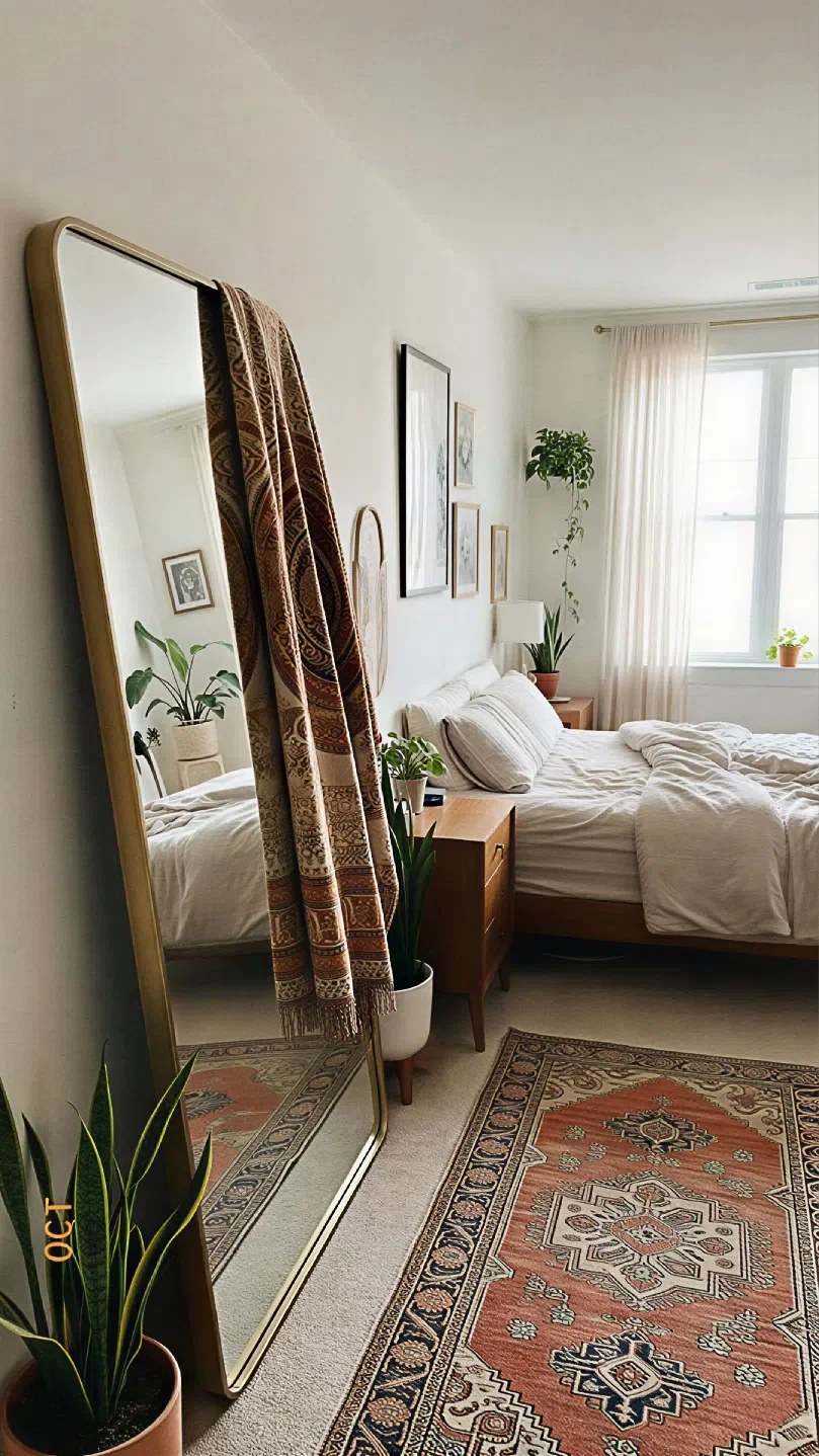 Clutter-free nightstand promoting visual serenity.