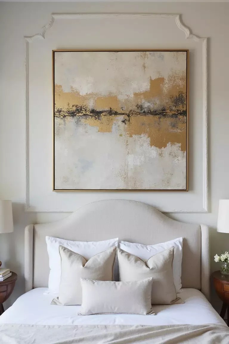 Elegant wall sconces adding ambient lighting to glam bedroom
