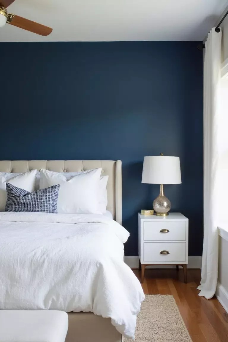 Stylish nightstands complementing glam decor in bedroom