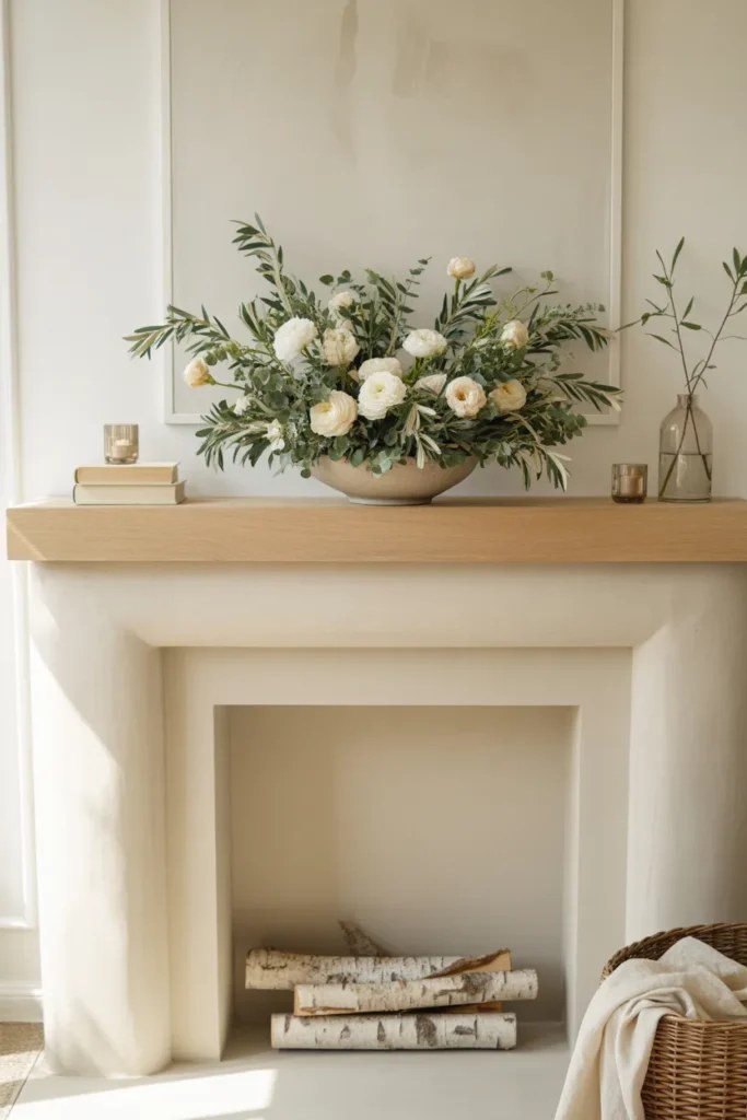 Funky geometric shapes included in summer mantel decor ideas