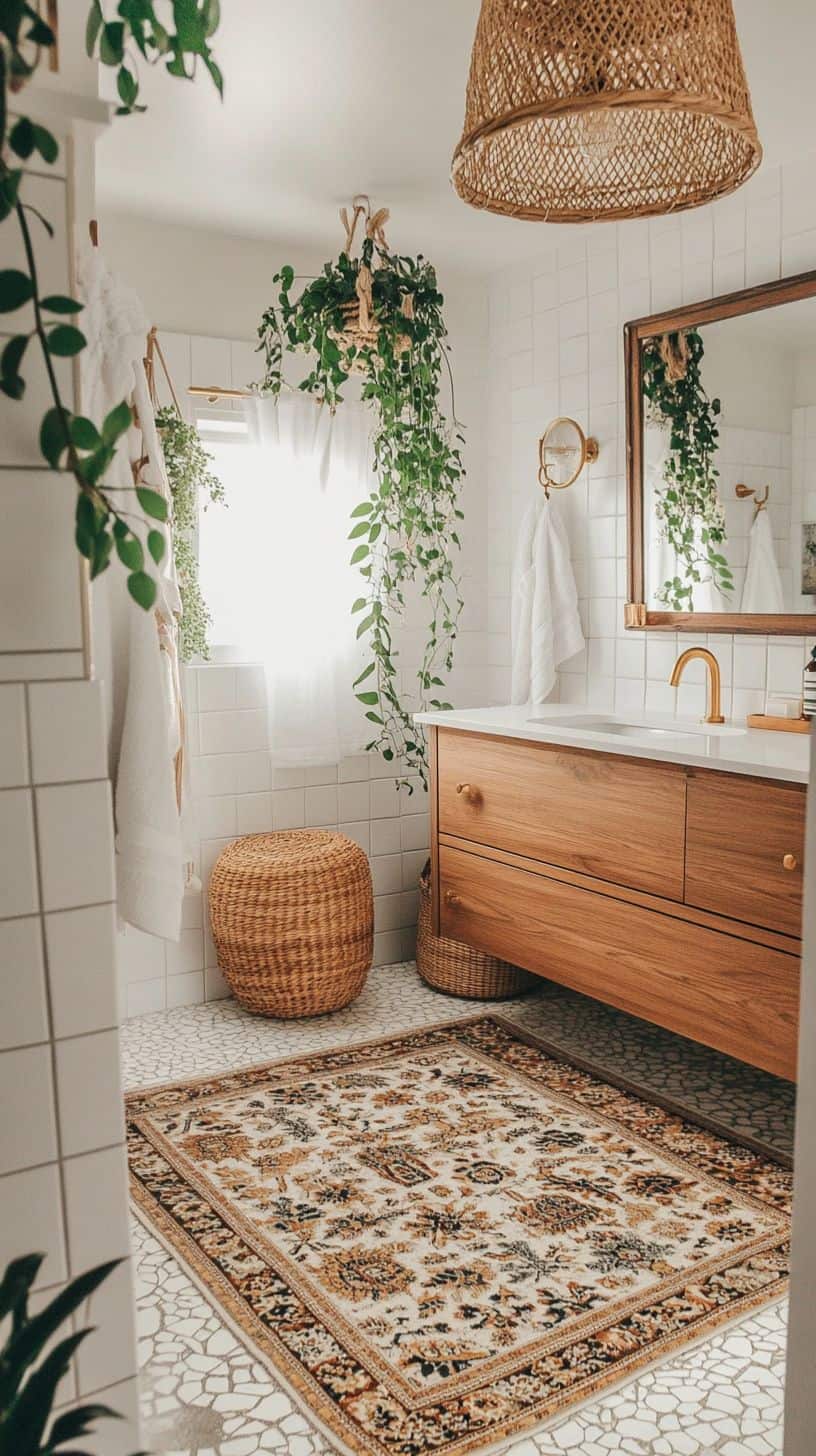Inviting atmosphere with bohemian accessories and warm colors