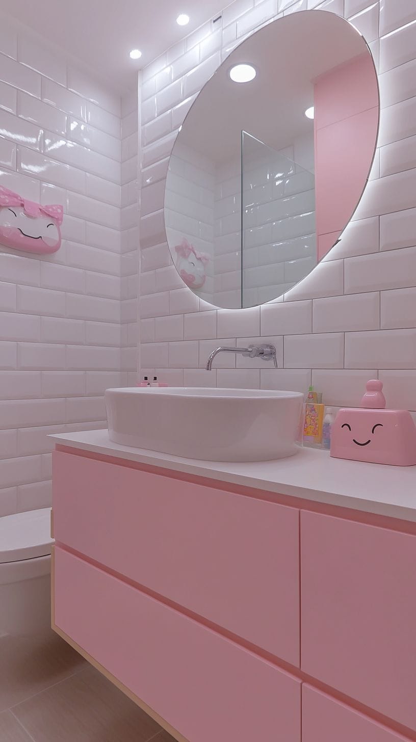 Minimalist approach with Hello Kitty details in decor