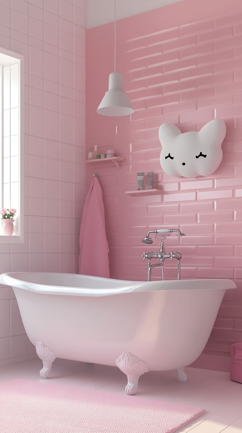 Sophisticated adult Hello Kitty bathroom design