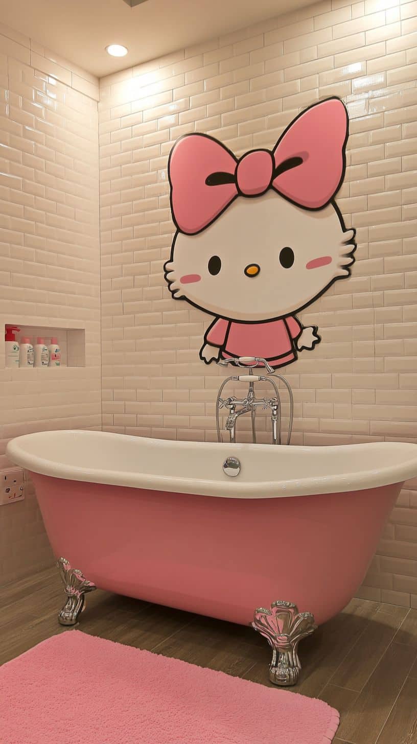 Eye-catching Hello Kitty wall art for decor