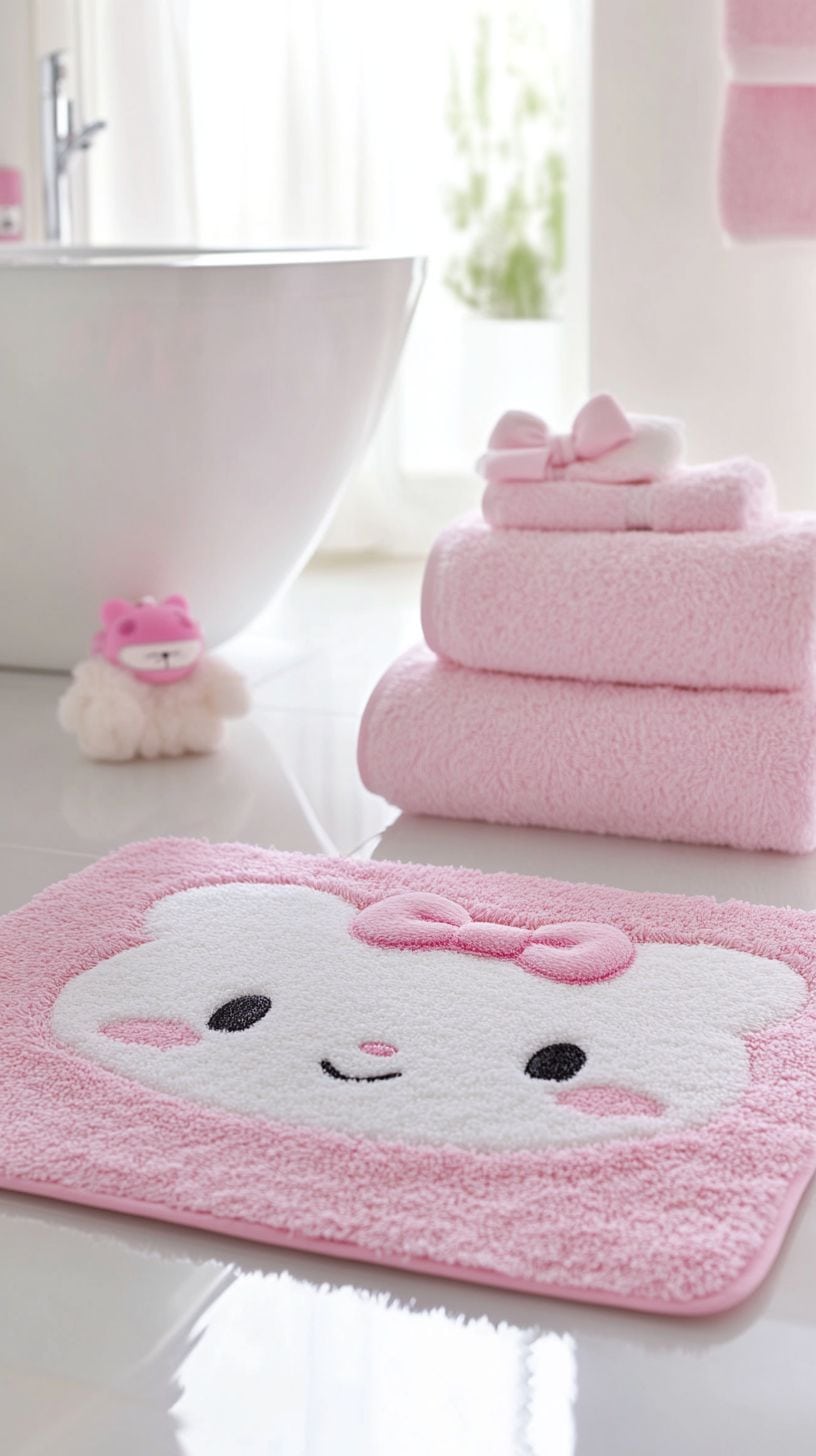 Soft and plush Hello Kitty towels in stylish arrangement