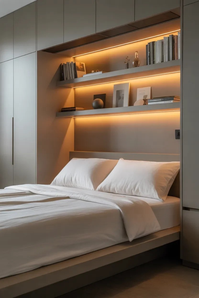 Scandinavian style bedroom filled with natural light.