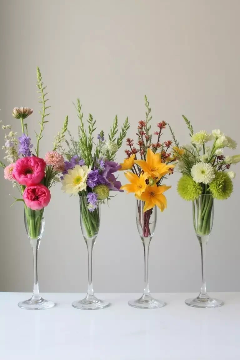 Monochromatic orchid arrangement in a console bowl expressing harmony.
