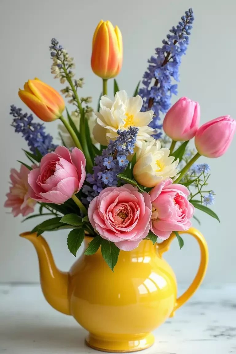 Floral table runner brimming with blooms enhancing dining aesthetics.