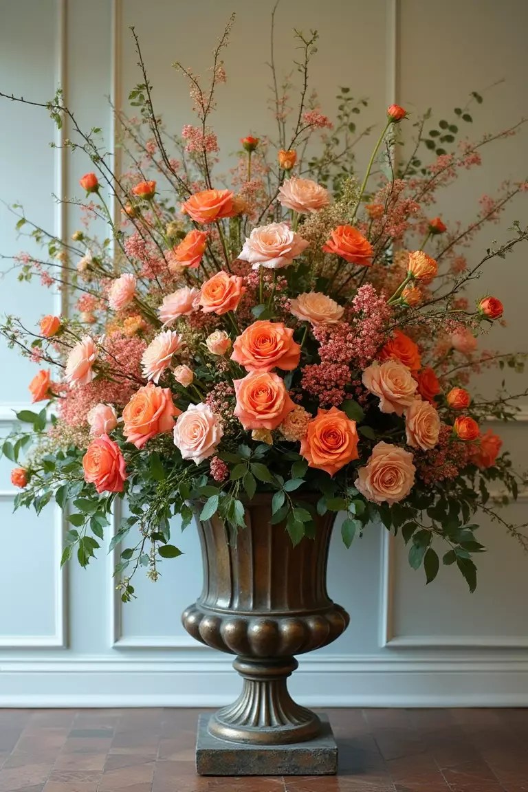Floating flower centerpiece in a clear bowl creating dreamy ambiance.