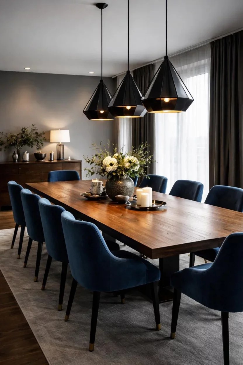 Art Deco-inspired dining room chairs for glamorous dining
