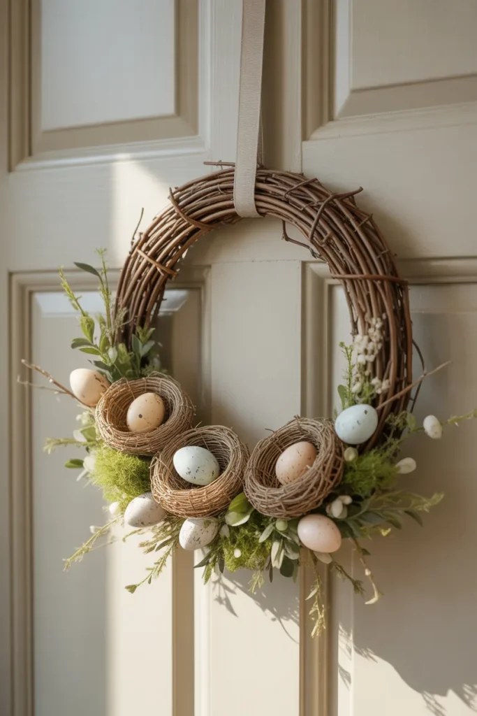 Modern spring wreath ideas with geometric shapes