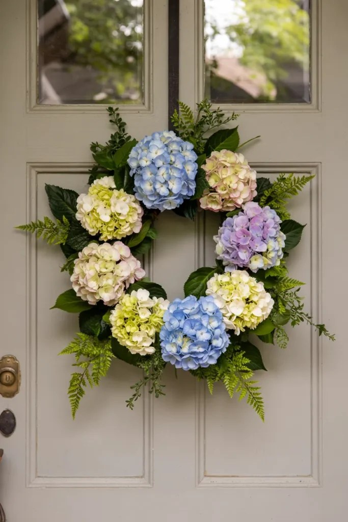 Luxurious spring wreath ideas with peonies and hydrangeas