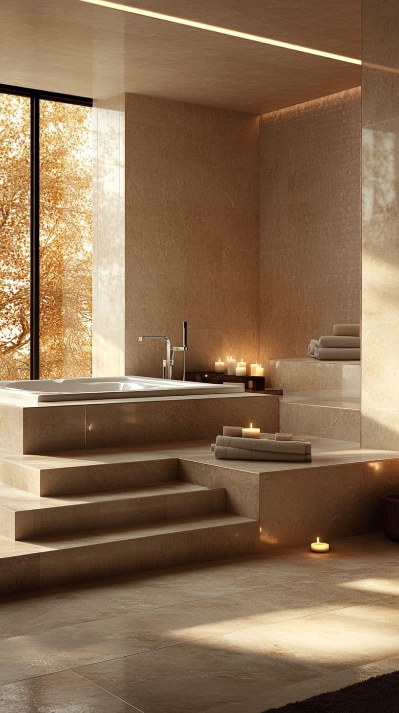 Step-integrated Jacuzzi factoring in modern design