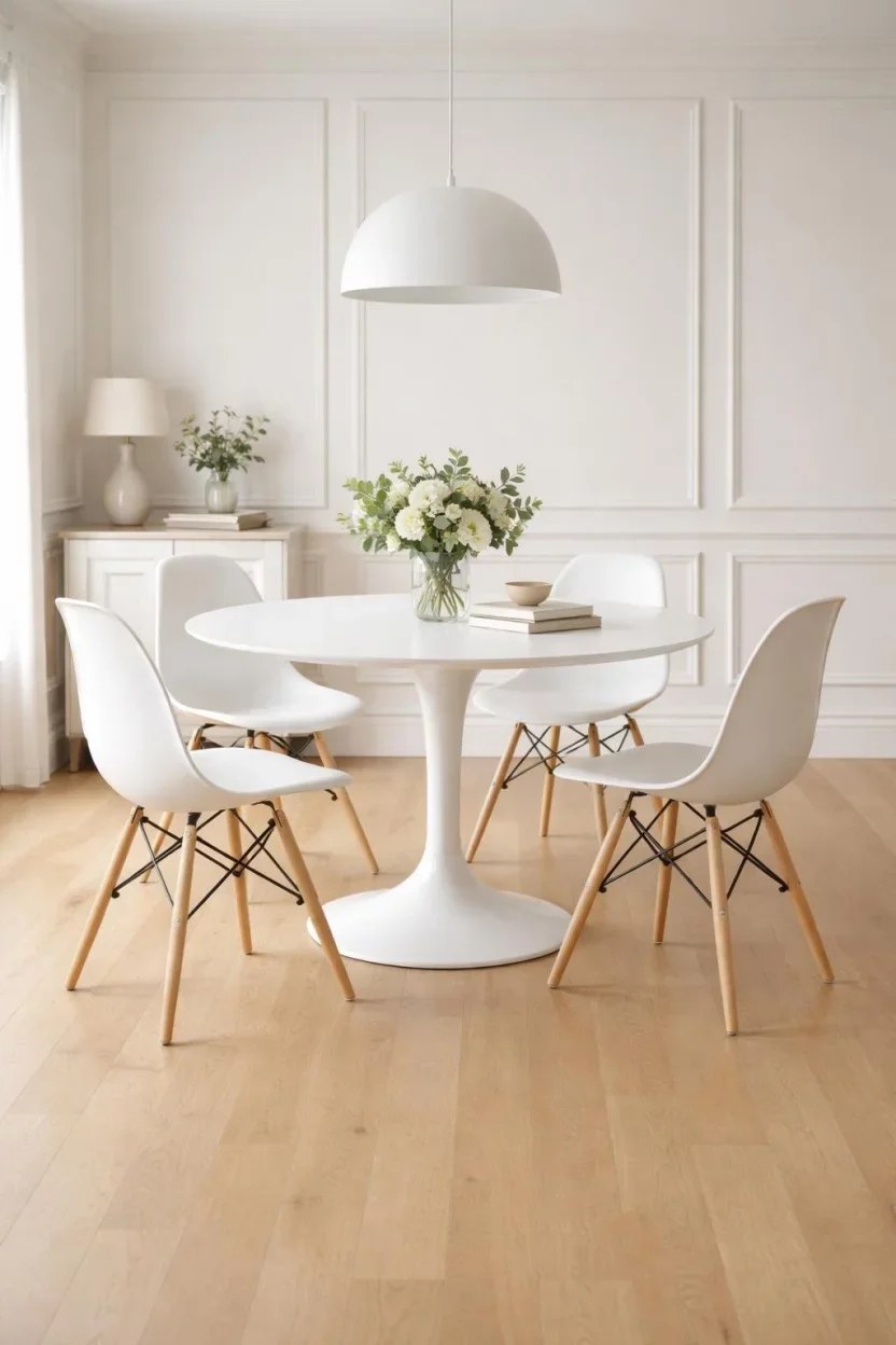 Sculptural chairs serving as unique statement pieces.