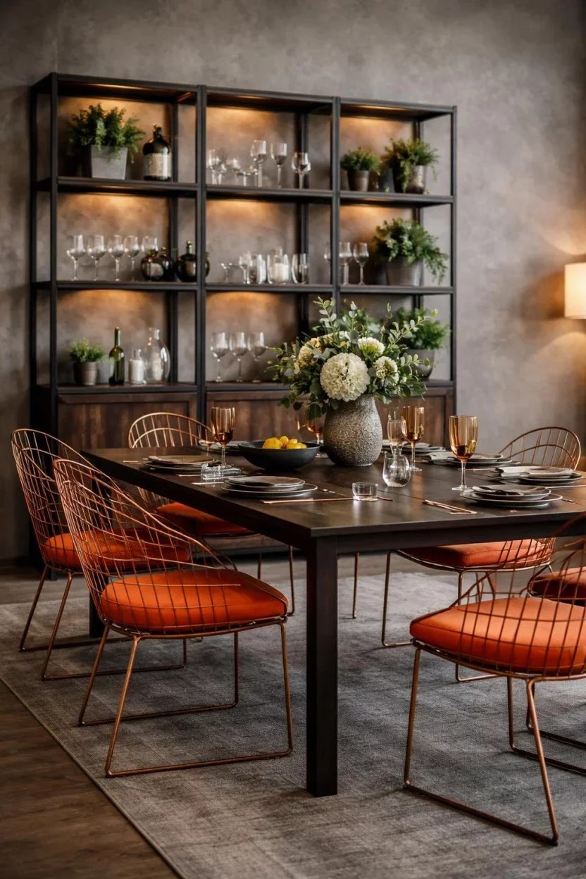 Natural wood dining chairs for rustic simplicity.