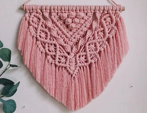 Minimalistic triangle macrame wall hanging for elegance