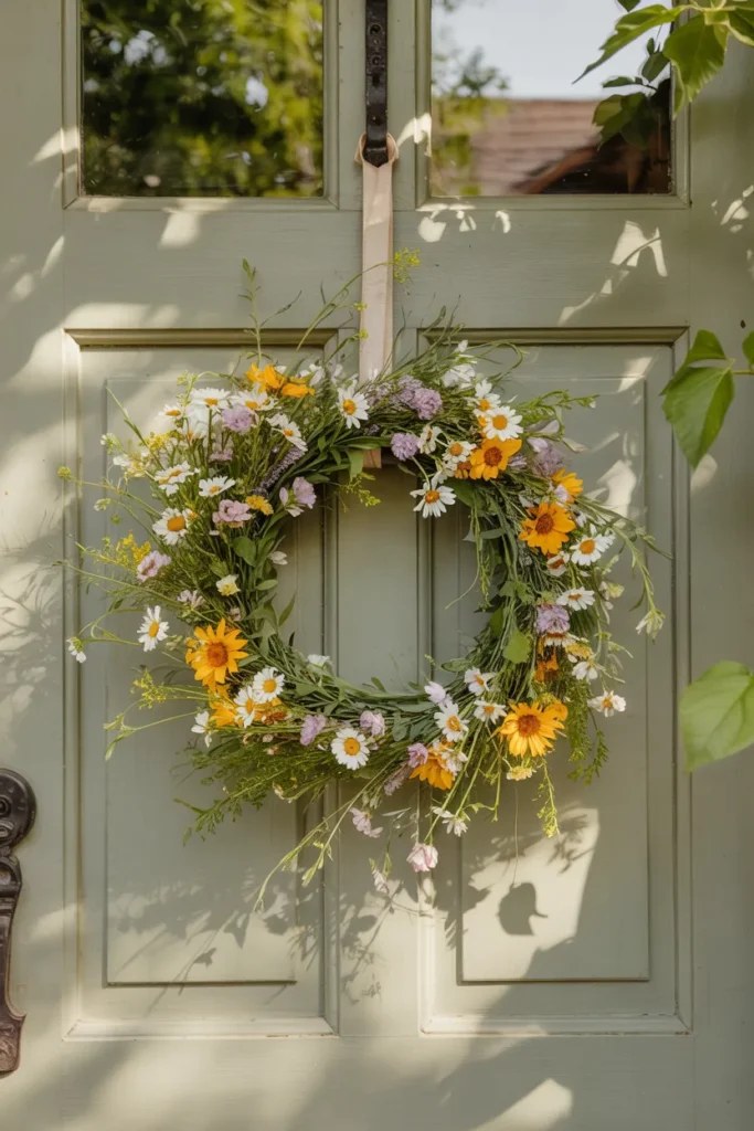 Rustic summer wreaths and door hangers made with natural materials