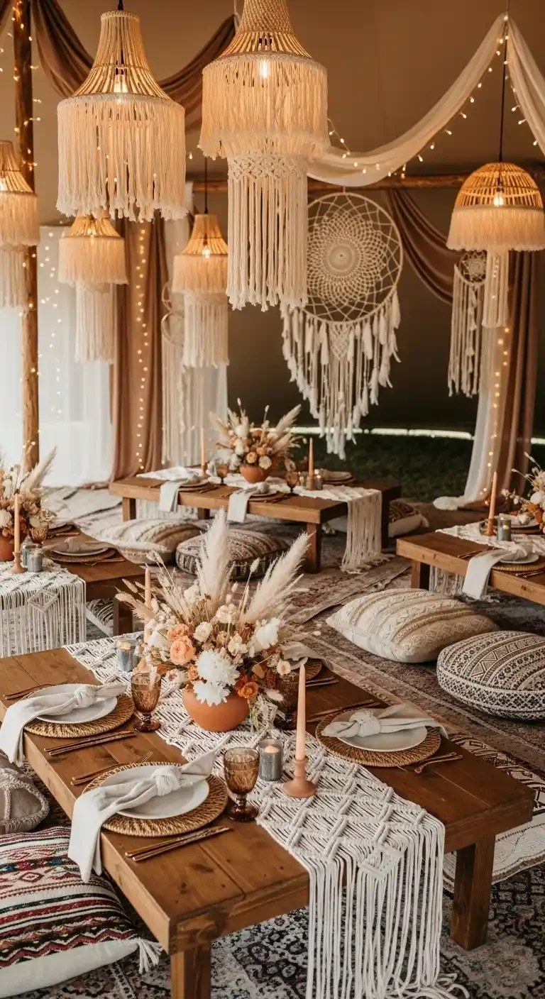 Twinkling string lights create a starry night ambiance