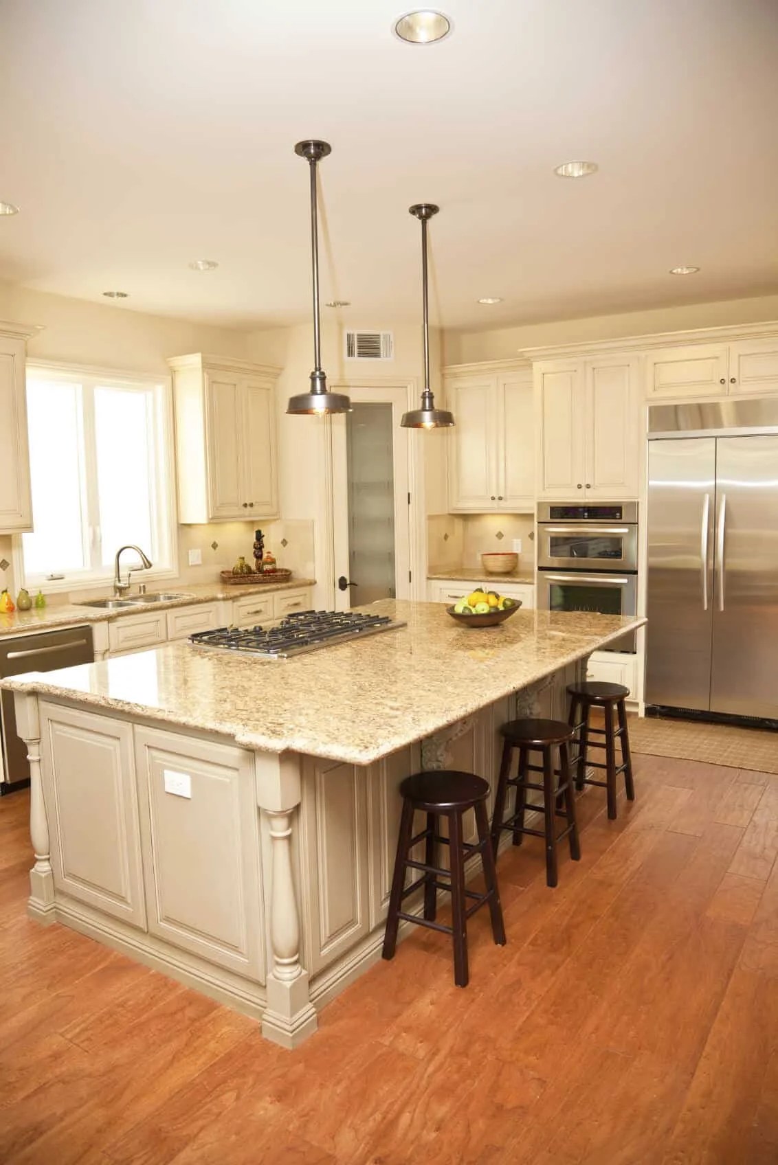 Tranquil zen kitchen island promoting calm and relaxation