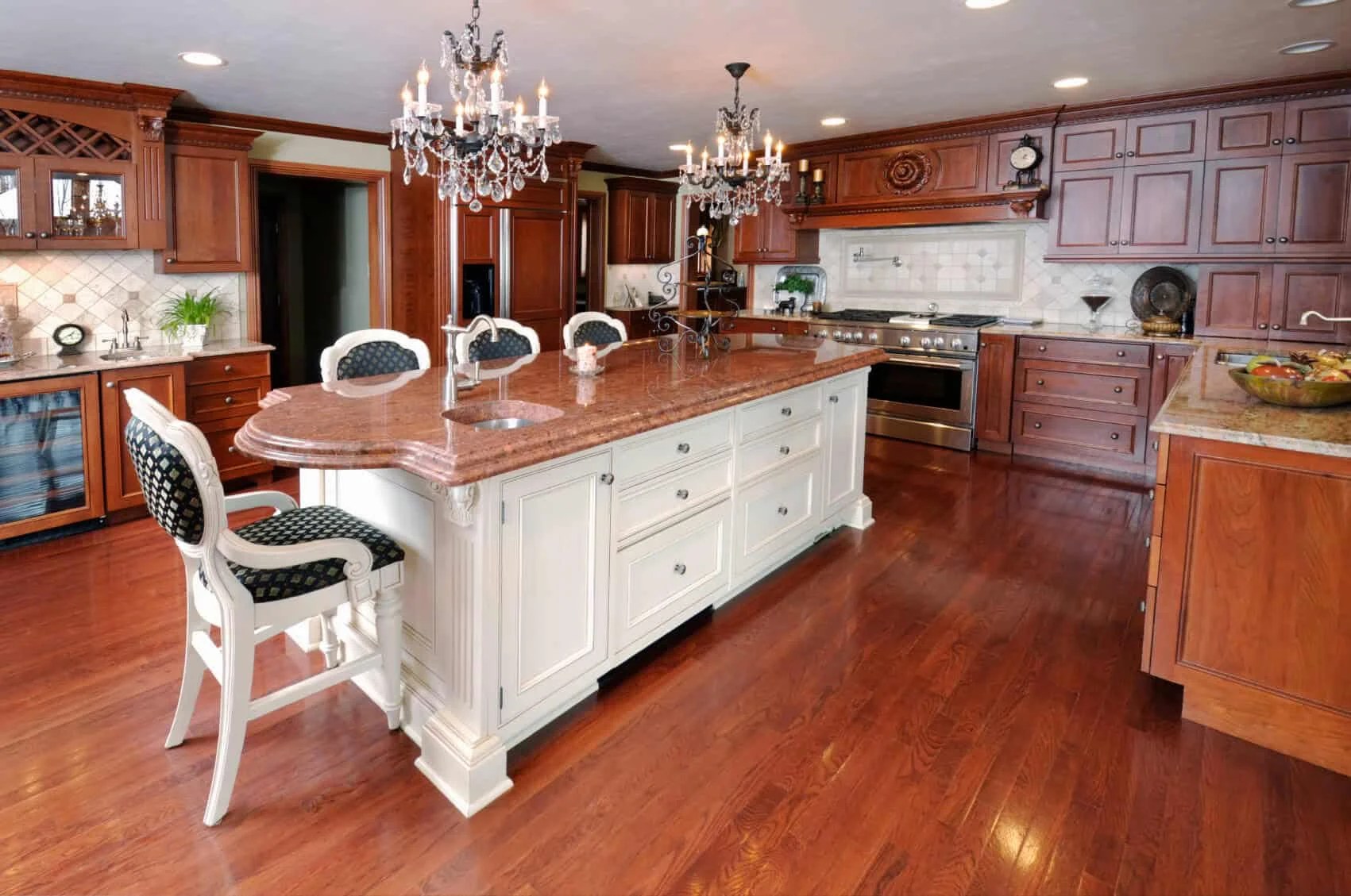Minimalist modern kitchen island with clean lines