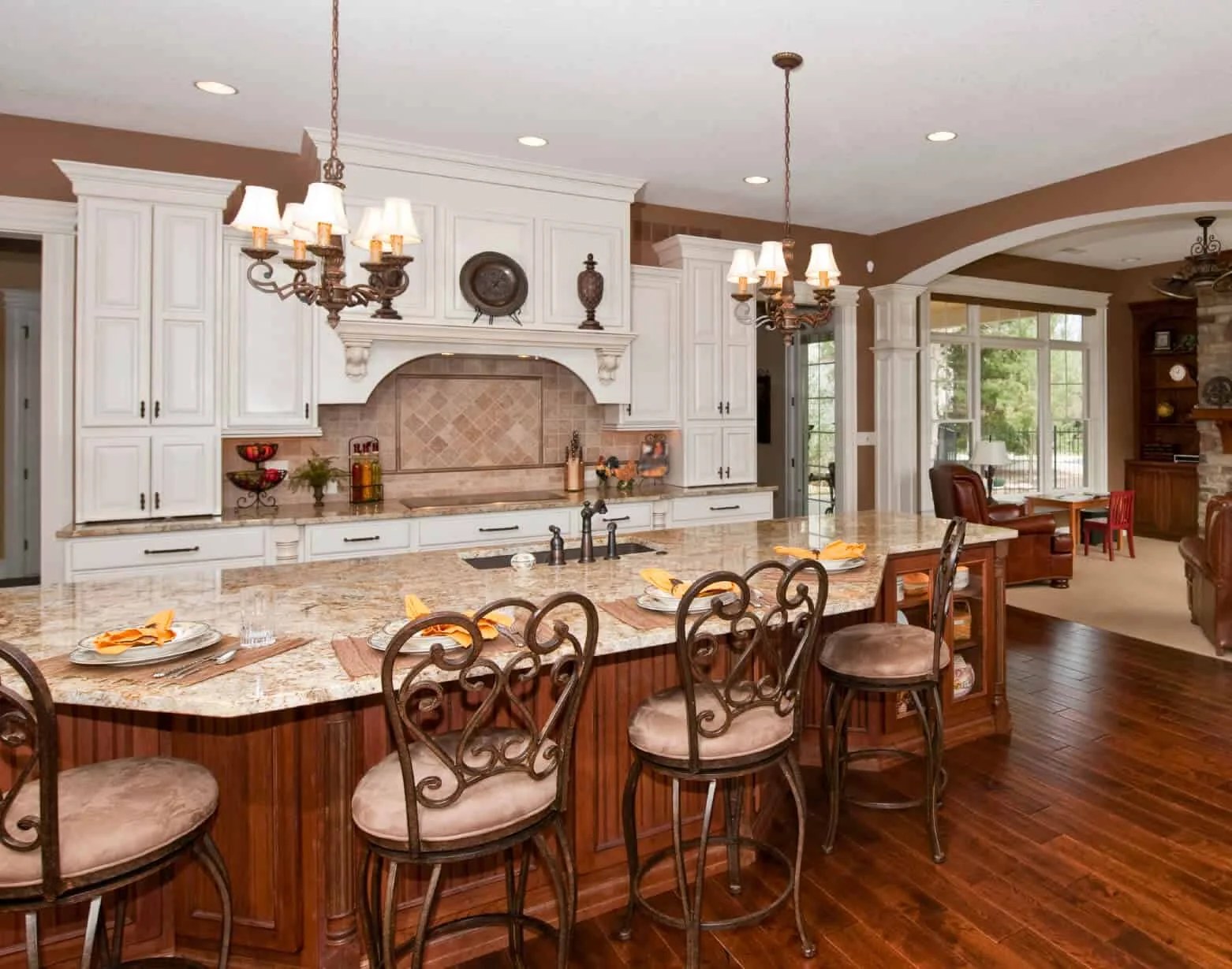 Industrial chic kitchen island featuring raw materials