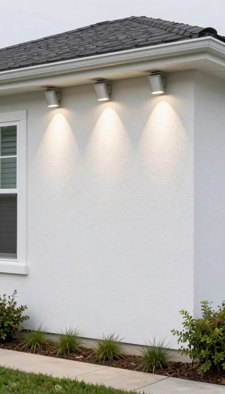 Artistic pathway lights guiding guests through the front yard