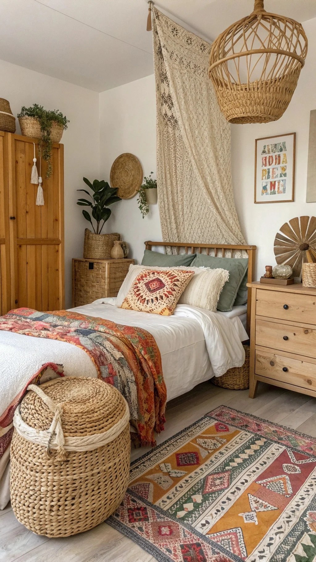 Colorful accent pillows adding vibrancy to a green backdrop