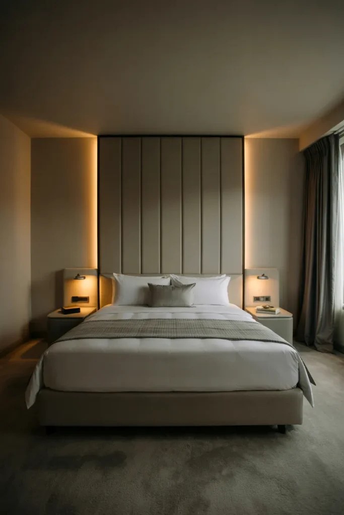 Mood lighting creating warmth in luxury guest suite ideas